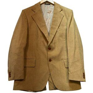 Vintage Lordsfield Men's Corduroy Sport Coat Blazer 2 Button Size L Tan